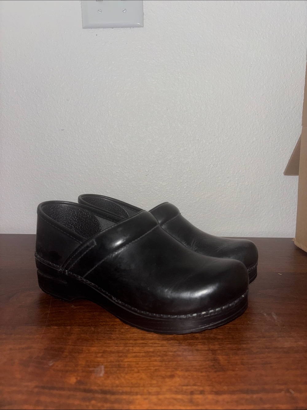 Dansko Black Women's Leather Clogs